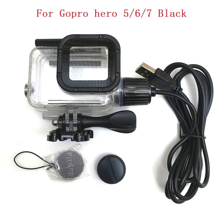 Suptig per GoPro hero 3/4/5/6/7 5200mAh Impermeabile Accumulatori e caricabatterie di riserva Caricabatteria Impermeabile cassa della Macchina Fotografica Gopro Ricarica Borsette/Scatola: Gopro 567 case A