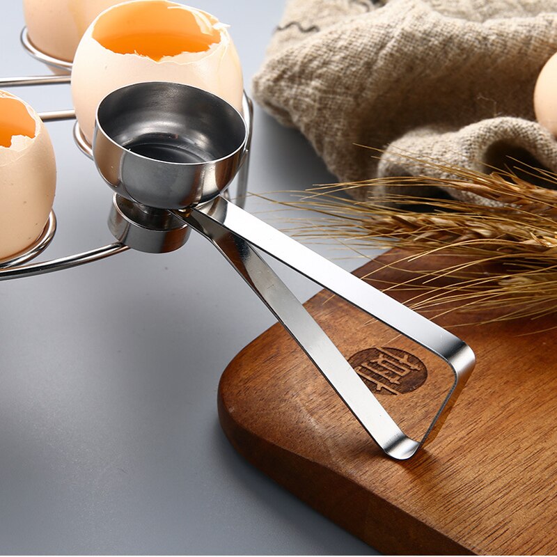 Kjøkken tilbehør gadgets rustfritt stål egg topper cutter metall egg saks kokt rå egg åpner kjøkken verktøysett