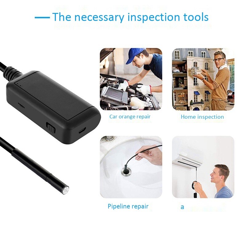 Endoscope Wireless Borescope WiFi Endoscope Camera Inspection IP67 Waterproof for Android & IOS Smartphone Tablet (5M)