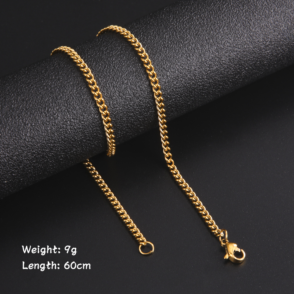 Skyrim-collar de cadena de caja larga de 60cm para hombre, cadenas de eslabones de Color negro y dorado de acero inoxidable, joyería Punk básica al por mayor: Rojo óxido