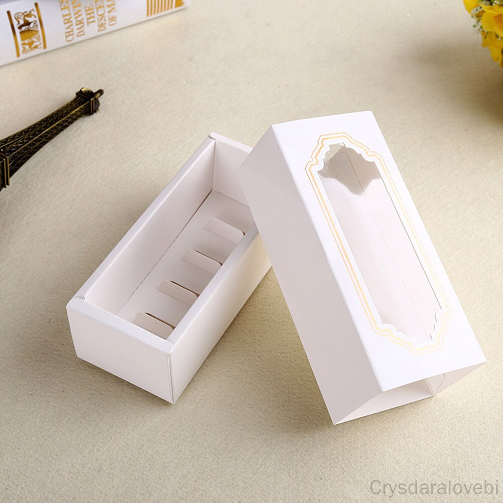 Papier Macaron Doos Taart Doos Met Venster Papier Verpakking Doos Bitterkoekje Verpakking Dessert Transparante Macaron Verpakking Dozen