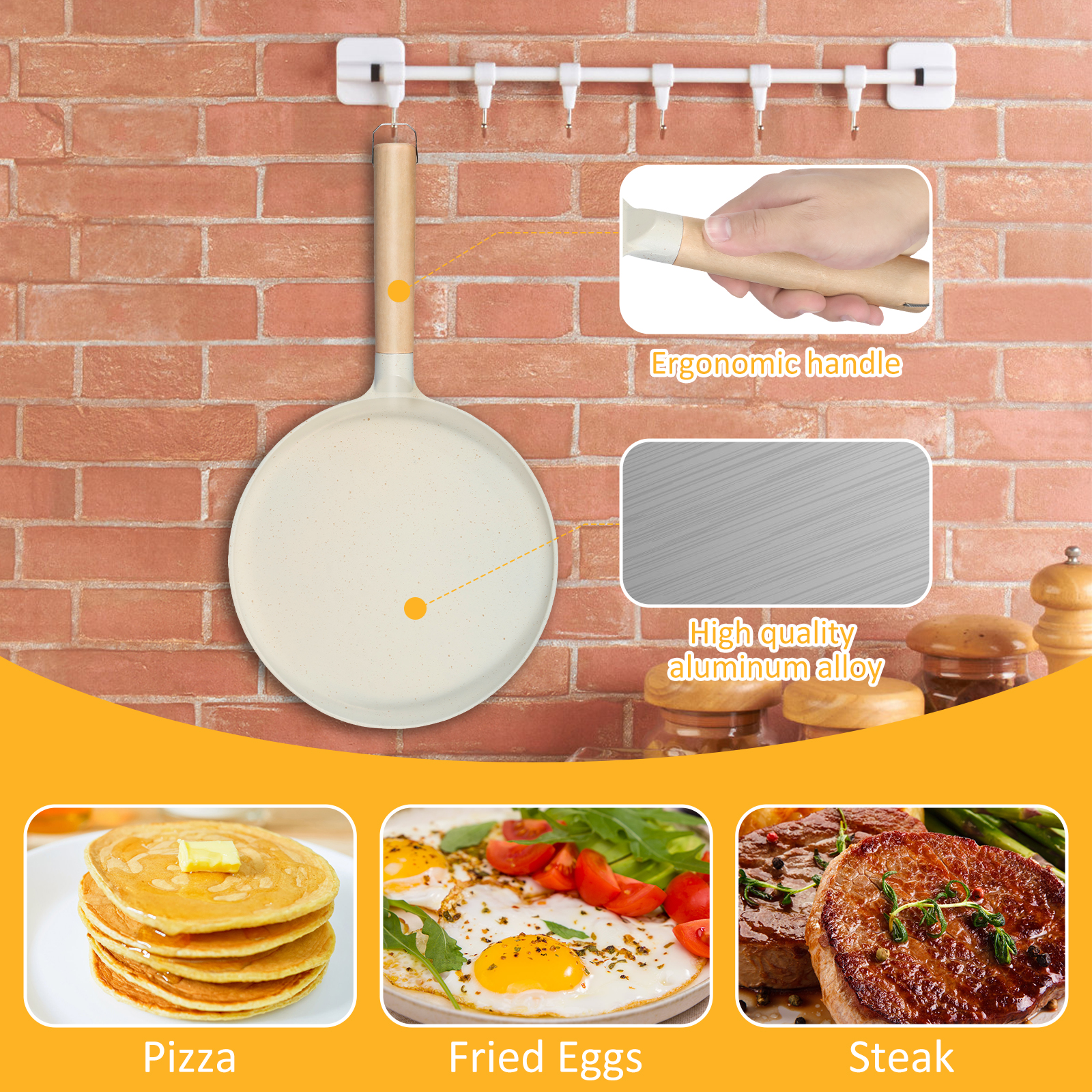 Pannenkoekenpannen Koekenpan Anti-aanbak Steelpan Kookgerei Keukengerei Frituren Koken Inductiekookplaat Bakken Fornuis Keuken Gereedschap