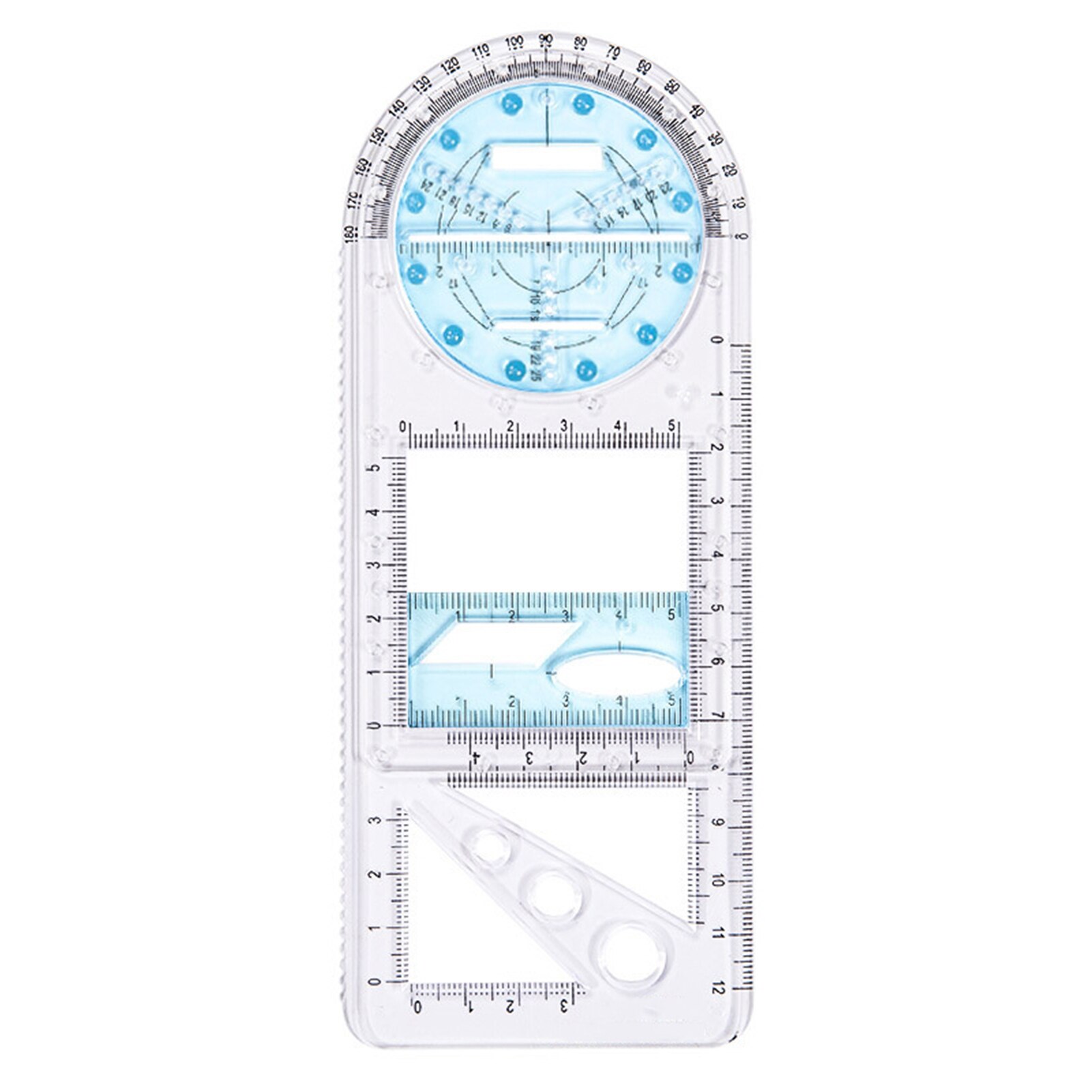 Multifunctional Geometric Ruler Geometric Drawing Template Measuring Tool For School Office Supplies NIN668: C