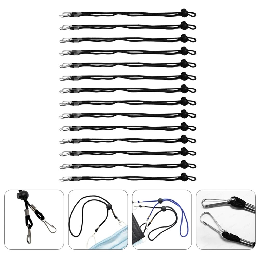 Cordón para mascarilla facial, cuerdas a prueba de viento, longitud ajustable, soporte para máscara, 20 Uds.
