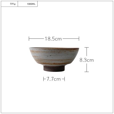 Kinglang pratos feitos à mão tigela cerâmica retro utensílios de mesa por atacado copo prato único produtos comer comida tigela: 7inch Bowl