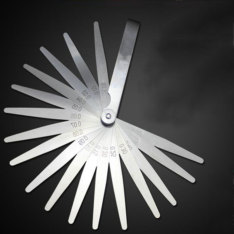 Stainless Ateel Anti-Rust Feeler Gauge Gap Ruler 17 Blade Feeler Metric Gap Filling 0.02-1.0mm Thickness Gauge Measuring Tool
