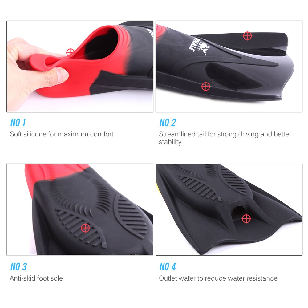 Swimming Fins Adult Snorkeling Foot Flipper Training Swimming Snorkeling Scuba Foot Pocket Fin Diving Swimming Equipment