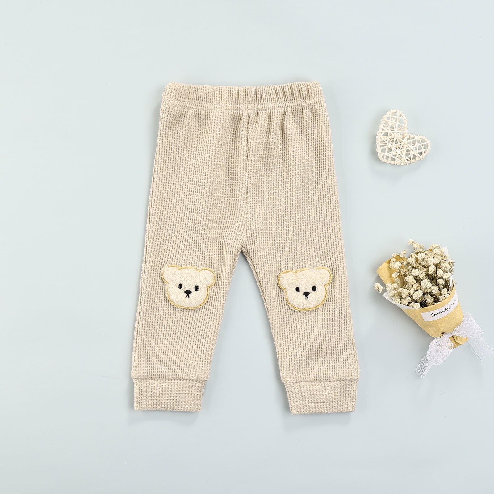 Peuter Kids Baby Jongen Meisje Leuke Wafel Broek Cartoon Beer Patroon Elastische Taille Broek Lente Herfst Baby Kleding 0-3 Jaar