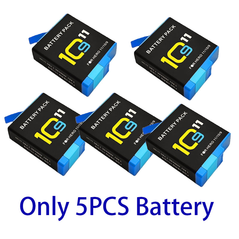 Akumulator 2000 mAh do GoPro Hero 11 10 9 Akumulator litowo-jonowy do kamery ruchu Przechowywanie akumulatorów do GoPro Hero9: YELLOW