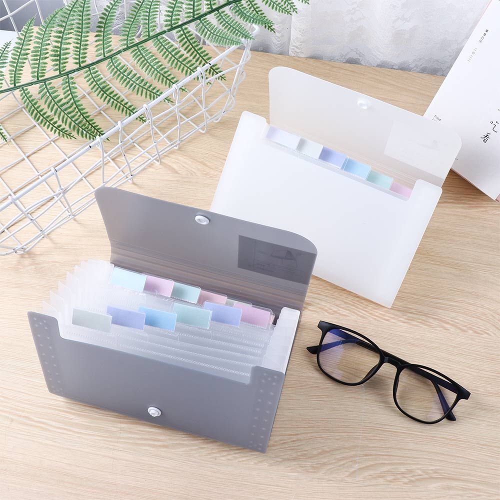 Plastic Filing Box Bill Folders Accordian File 13 Pockets Receipt File File Folder Document Organizer Expanding Wallet