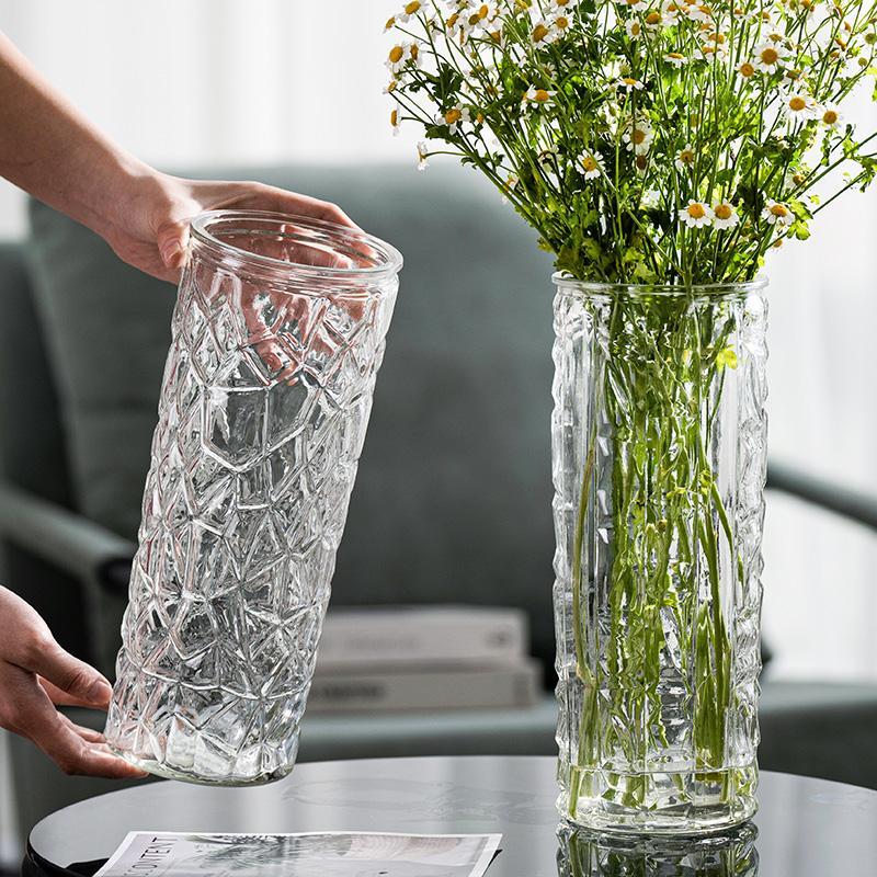 Vase Extra Large en verre, bambou, Rose, lys, décoration pour la maison, Arrangement de fleurs, pour le salon