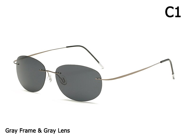 JackJad Männer Fahren Ultraleichte Titan Polarisierte Sonnenbrille Randlose Oval Rahmen Sonnenbrille Oculos De Sol: 1