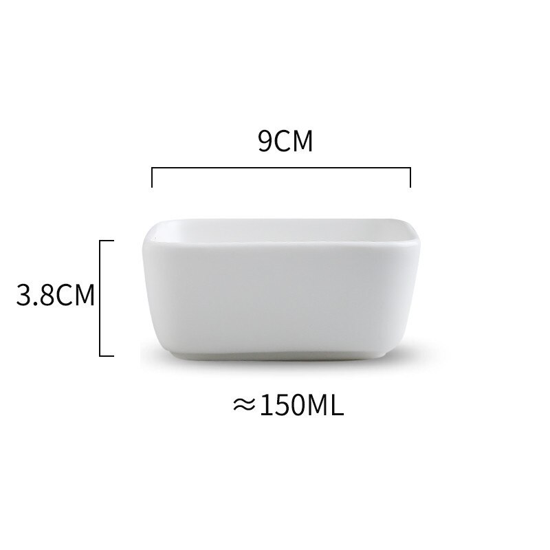 Keramik Kleine Quadratischen Schüssel Mini Schüssel Multi-Farbe Nachtisch Soße Essig Dishs Porzellan Abendessen setzt Geschirr Tablett Küche Zeug: weiß