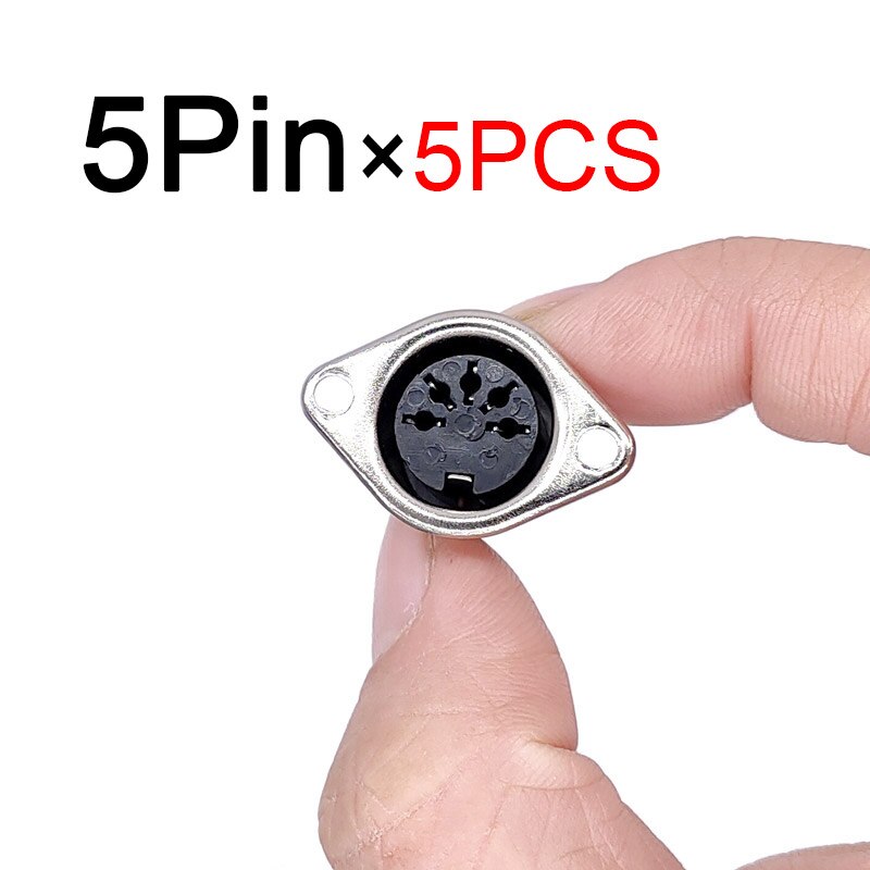 5Pcs Computer Keyboard Plug DIN S Terminal Connector 3P4P5P6P7P8P Female Socket Mount adapter SOLDER MIDI cable connector: 5Pinx5pcs