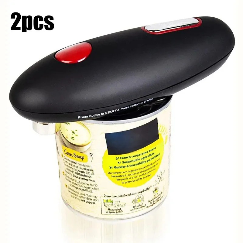 One Touch Can Opener Electric Can Opener Electric Can Opener Automatic Jar Bottle Machine Portable Kitchen Opening Opener Tool: Red