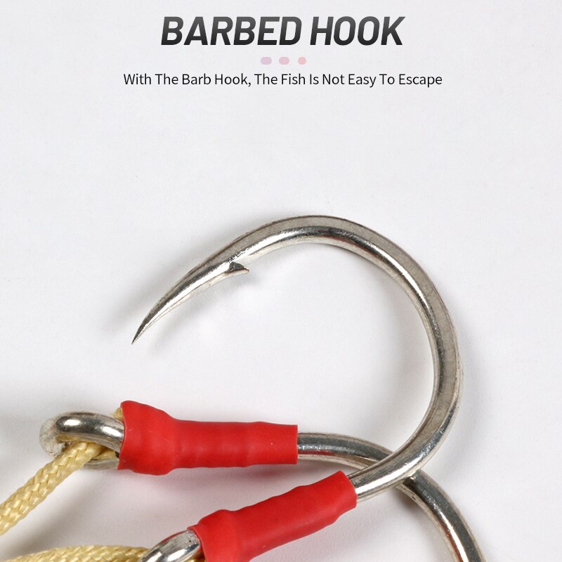 OBSESSION HK026/27 2/0-11/0 Jigging Assist Hook High Carbon Super Strength Kevlar Line Fishing Pesca Saltwater Accessories Hooks