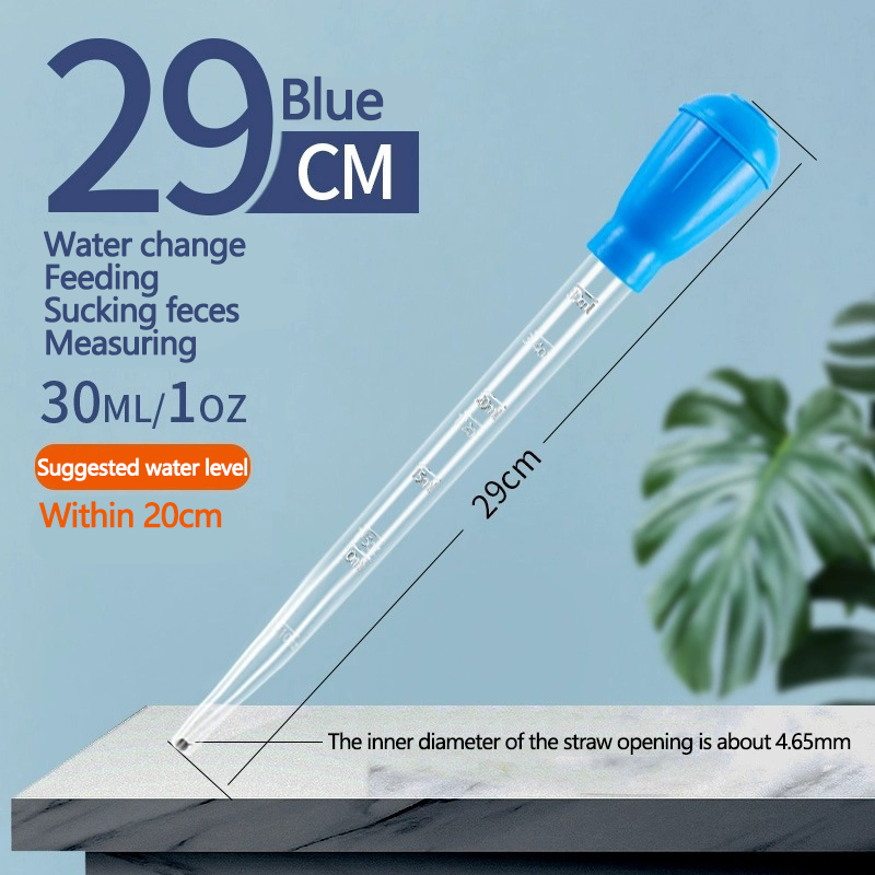 Lengthen Pipettes Cleaner Simple Cleaning Tool for Aquarium Water Changer Aquarium siphon fish tank vacuum cleaner 29cm 45cm: WHITE