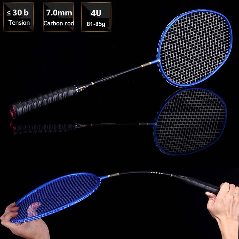 1 Pcs Carbon Fiber Badminton Racket Professionele Training Racket Met String Tas 4U 22-30LBS Sport Mannen Z Speed Met