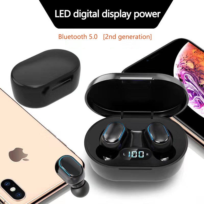 Caridite-auriculares TWS con Bluetooth, dispositivo de audio portátil, inalámbrico, estéreo, Supergraves, pantalla Digital LED, novedad