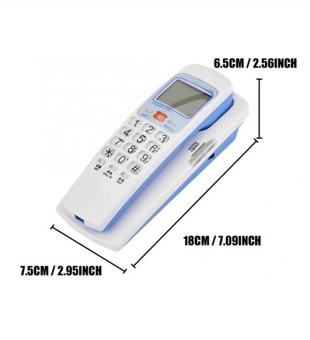 Telephone small home hotel office wall-mounted landline Portable Mini Phone Wall Mount Telephone FSK/DTMF Caller ID Landline