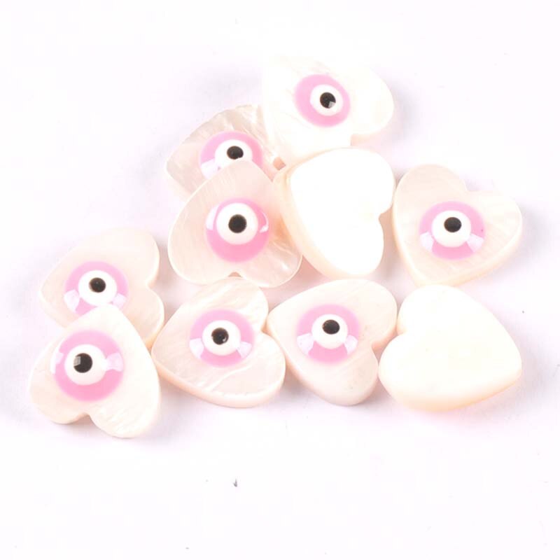 10 st 11mm hjärta onda ögon skal för gör-det-själv heminredning hantverk pärlemor snäckskal smycken att göra armband strand dekor  tr0363: 1