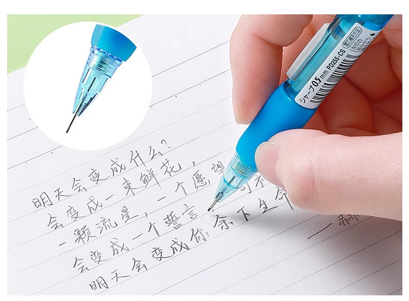 1pc pentel mechanical pencils, 0,5mm pd255 drawing art supplies, office accessories, student school stationery, side press lead