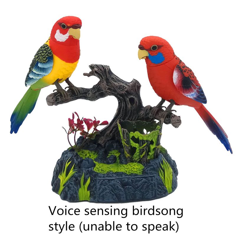 Electronic Voice Controlled Pet Birds Simulation Bird Home Decoration Kids Toy
