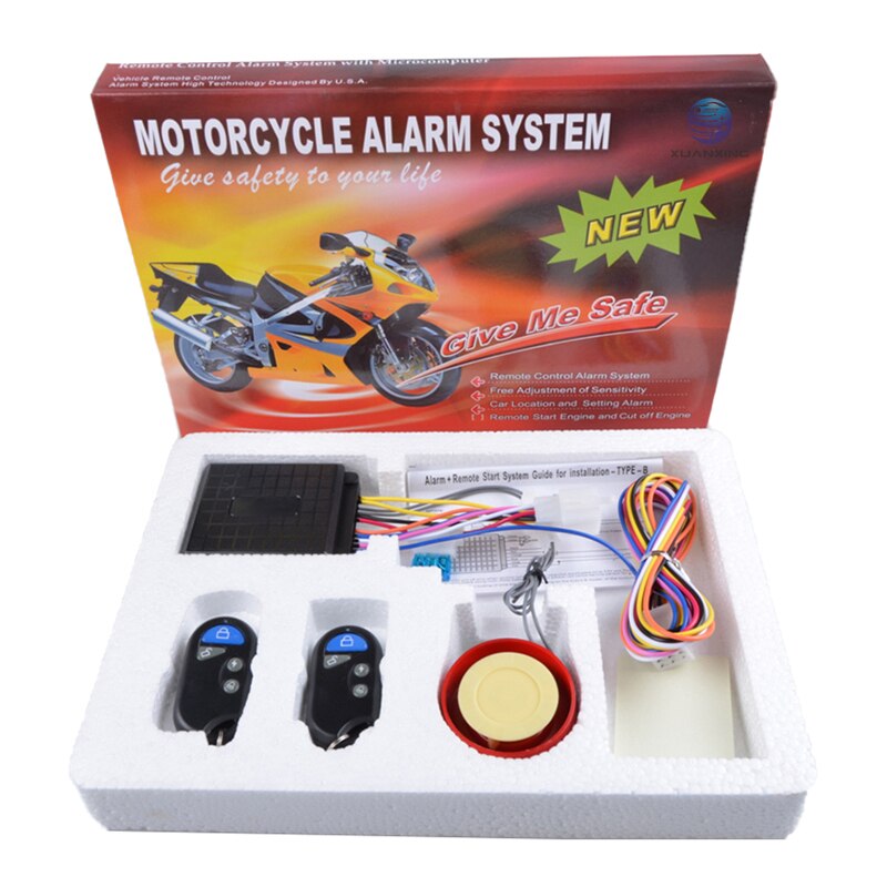 Sistema de alarma de seguridad antirrobo para motocicleta, bloqueo de manillar de motor con Control remoto de 12V, luz de sonido, vibración de 125db: M558-2R5001