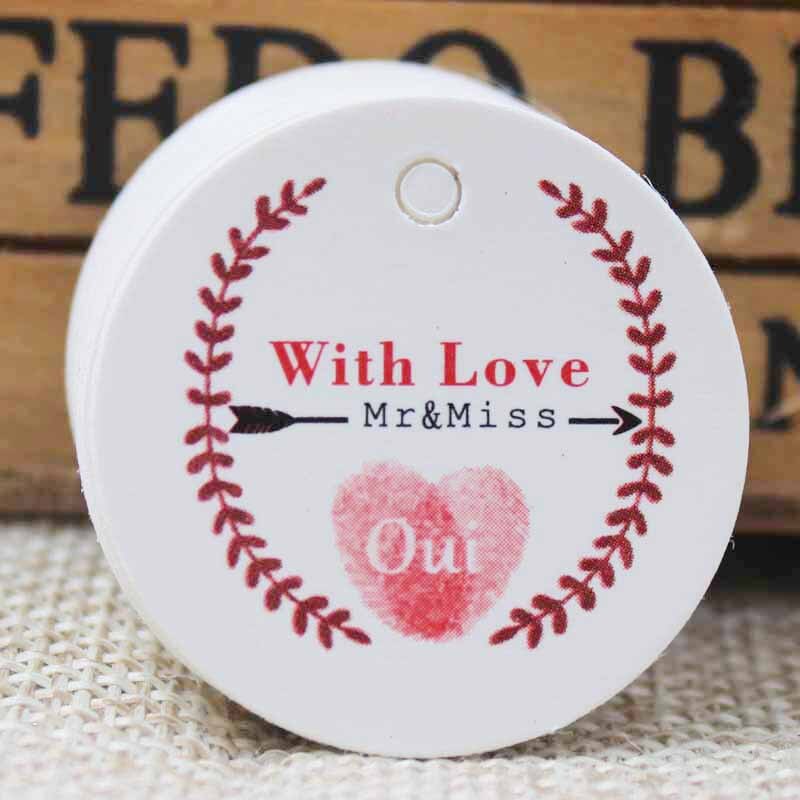 1.18 cala biały/papier do druku kraft tagi zdjęcie 100 sztuk hand made tag z papier przepełniony miłością Tag dla DIY pudełko handmade dobrodziejstw: white3WLmrmiss