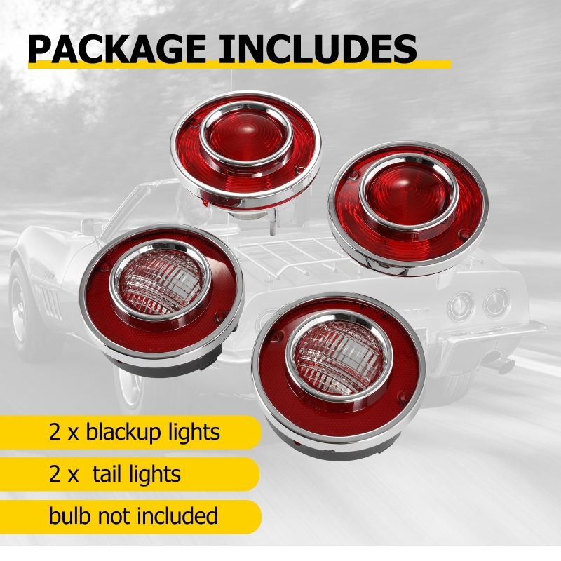 4 Teile/satz Auto LED Rücklicht Rücklicht Bremse Hinten Licht für Korvette C3 1975-1979 (ohne Glühbirnen)