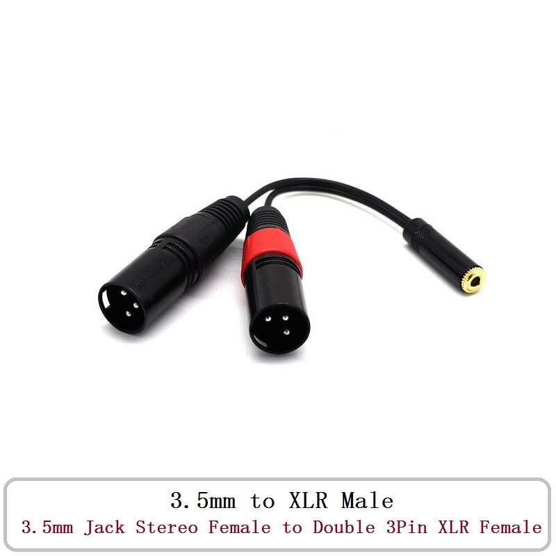 3.5mm Jack Stereo Female to Double 3Pin XLR Female Audio Cable Adapter Connector Microphones Connector Plug 0.2/0.5/1/1.5/3M: 3.5mm to XLR Male / 3 M