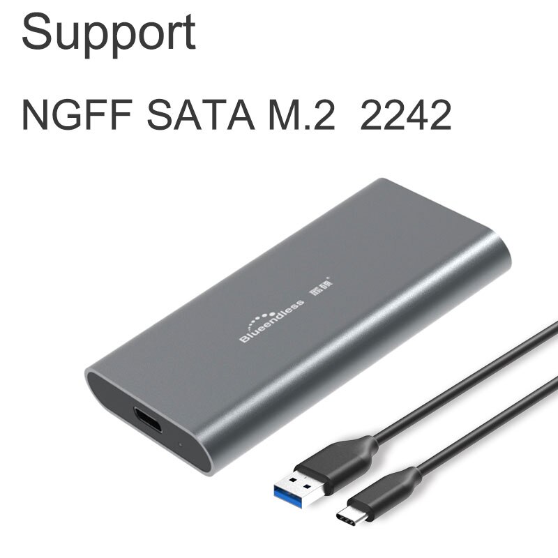 M.2 SATA NGFF m.2 ssd caso portatile SSD Hard Disk Enclosure Tipo c USB 3.0 2242/2260/2280 SSD Enclosure alluminio SSD Caddy