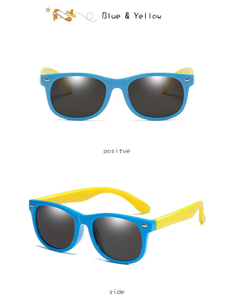 Lange Keeper Gepolariseerde Kids Zonnebril Jongens Meisjes Baby Baby Mode Zonnebril 100% UV400 Brillen Kind Shades Gafas Infantil: blue yellow