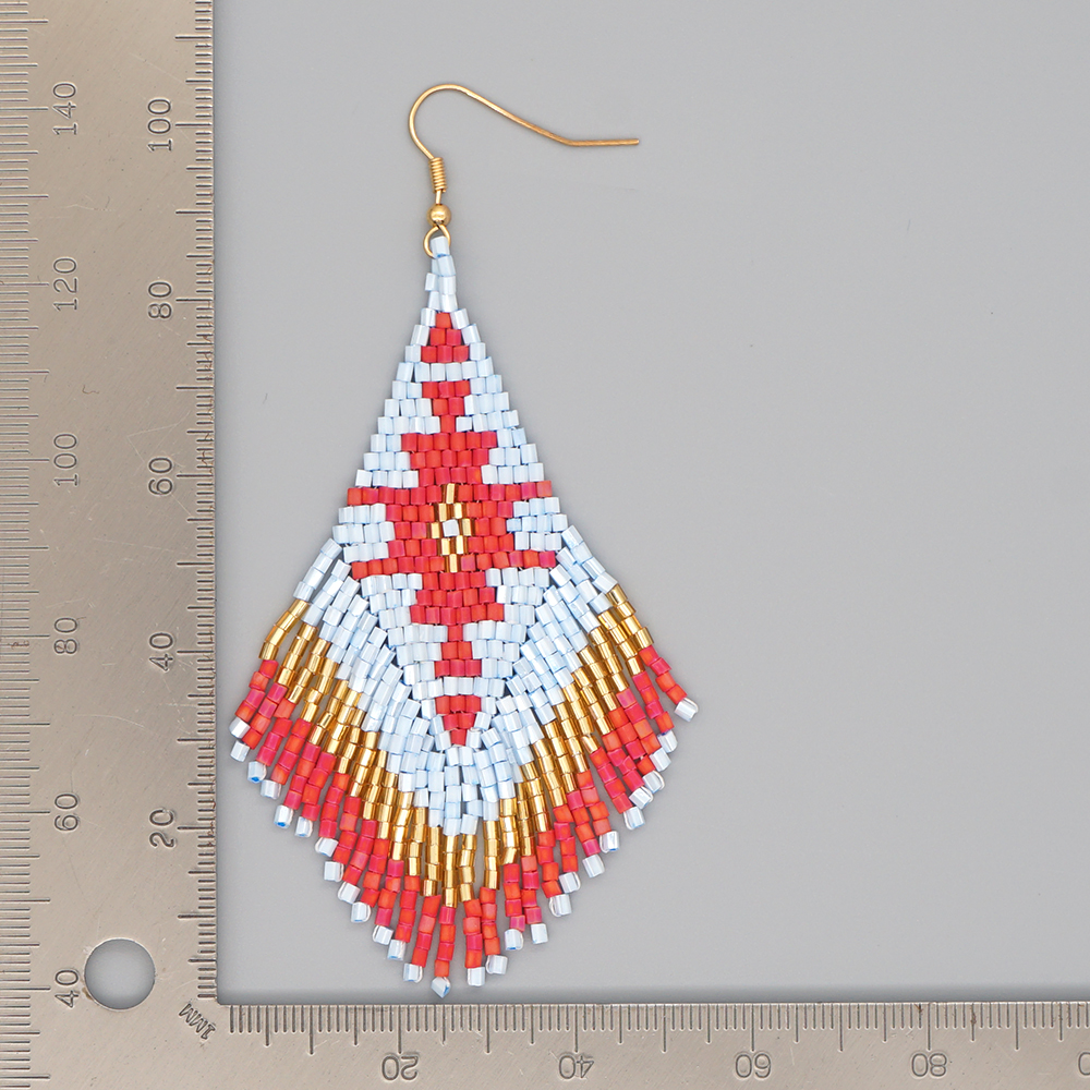 Go2Boho-pendientes de estilo nativo para mujer, aretes étnicos, cuentas de semillas Miyuki, anillo para la oreja, borla de flecos, joyería para mujer