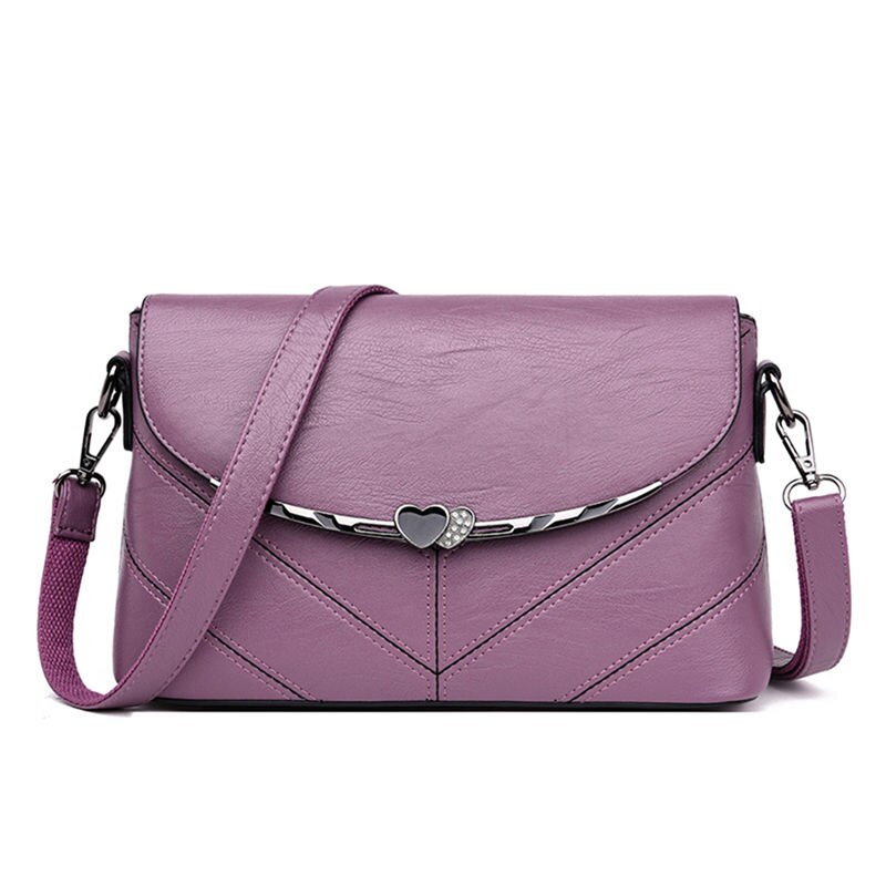 Casual Vrouwen Lederen Tas Luxe Handtassen Vrouwen Schouder Crossbody Tassen Voor Vrouwen Tas Portemonnees En Handtassen: PURPLE