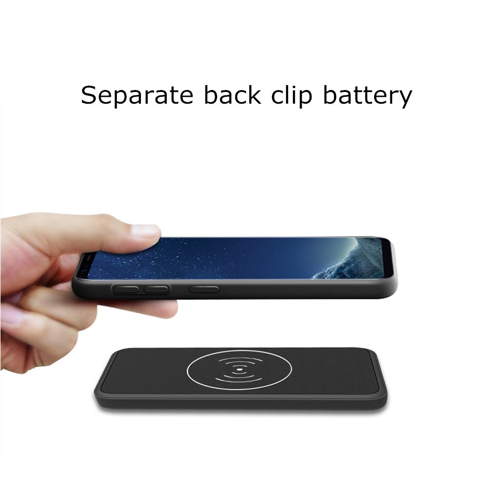 ZKFYS Backup Power Bank Back Clip Battery Case For Samsung Galaxy S10e 5000mAh+ 5000mAh Wireless Magnetic Battery Charger Case