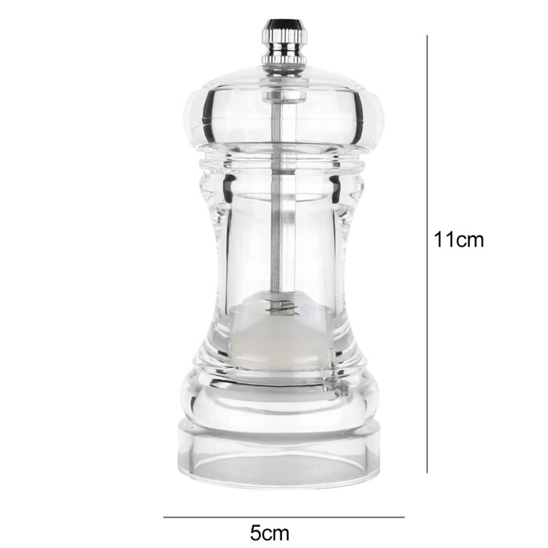 Acrylic Transparent Pepper Grinder Manual Pepper Grinder Ceramic Core Multi-purpose Seasoning Bottle For Kitchen Mills: S