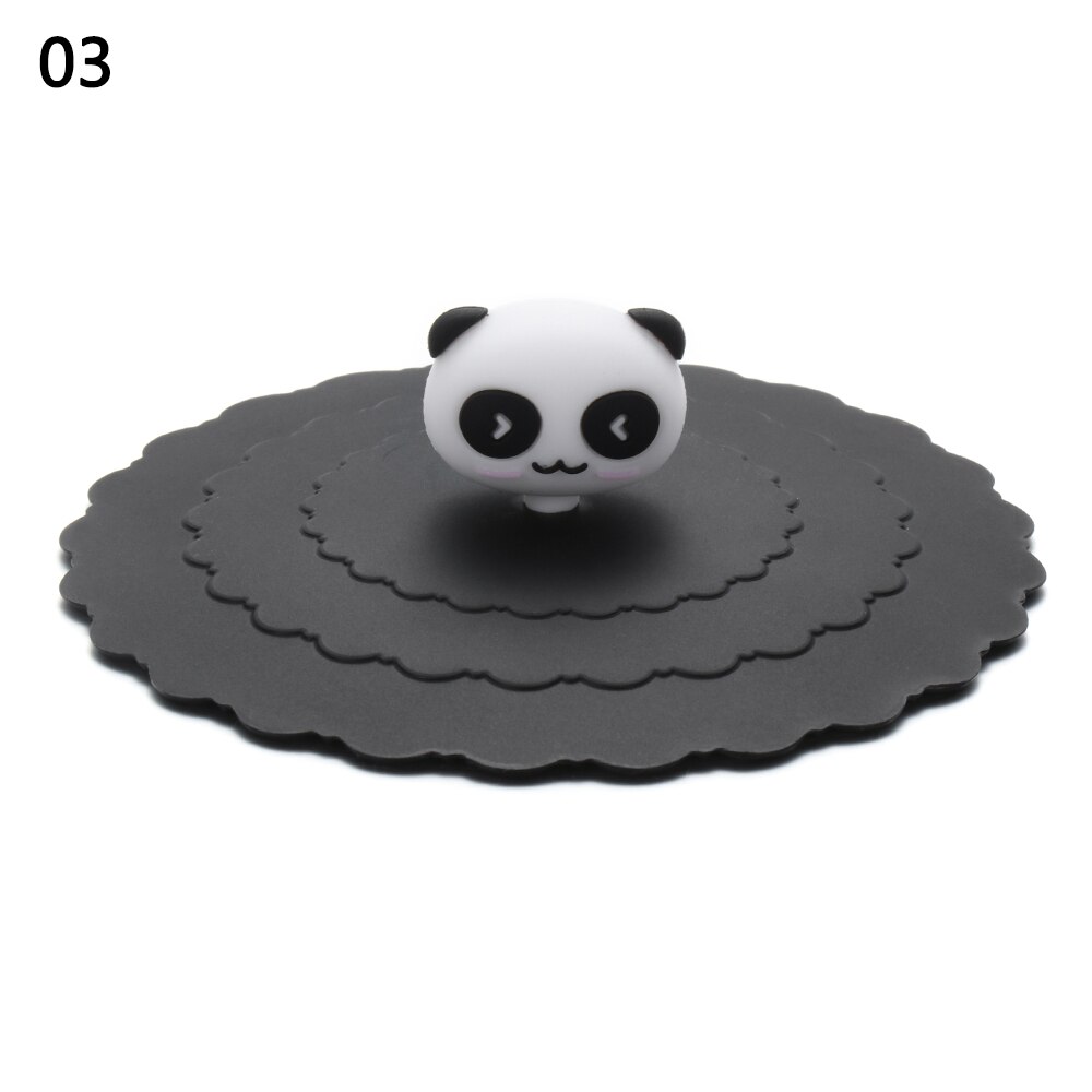 10cm Cartoon Cute Silicone Cup Cover Heat-resistant Leak Proof Sealed Lids Cap Dustproof Cup Cover Tea Coffee Lid Home Supplie: 3