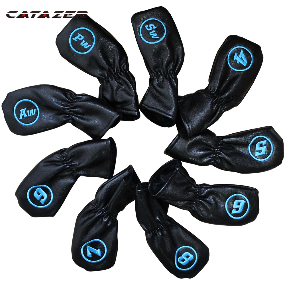 Catazer golfijzerhoezen waterdicht pu zacht pluizig binnenwerk puppy golfhoofdhoes voor ijzer 9 stuks/set