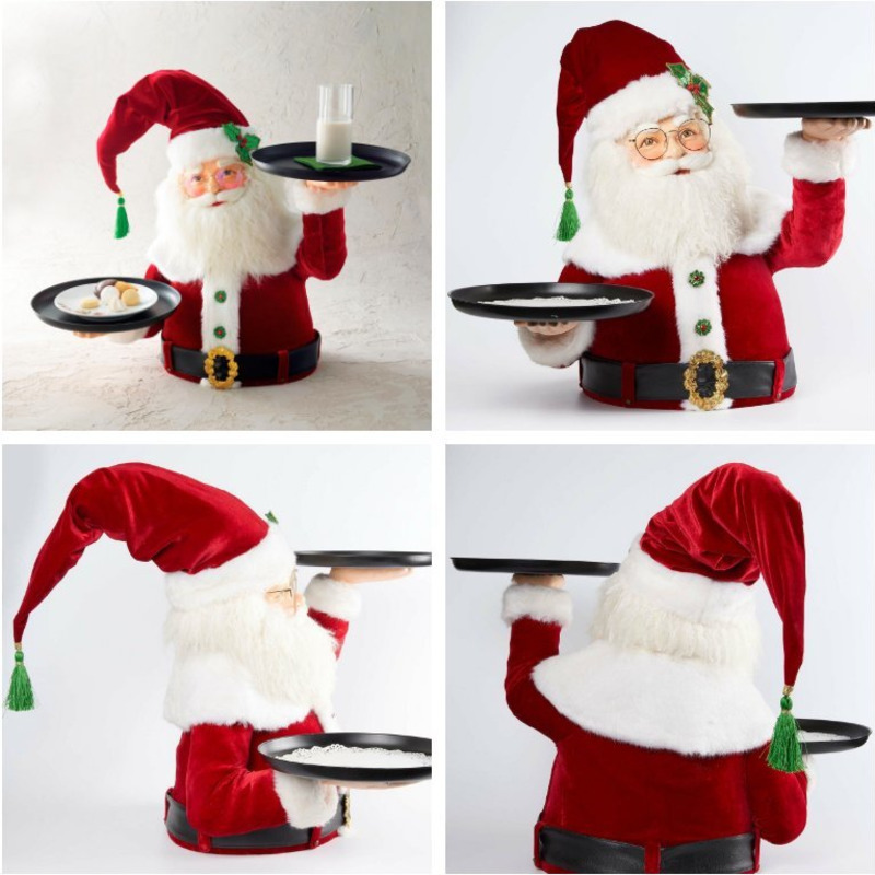 Christmas Snowman Dessert Plate Santa Claus Trays Decorative Cake Stand Snack Fruit Plate Christmas Table Party Decoration