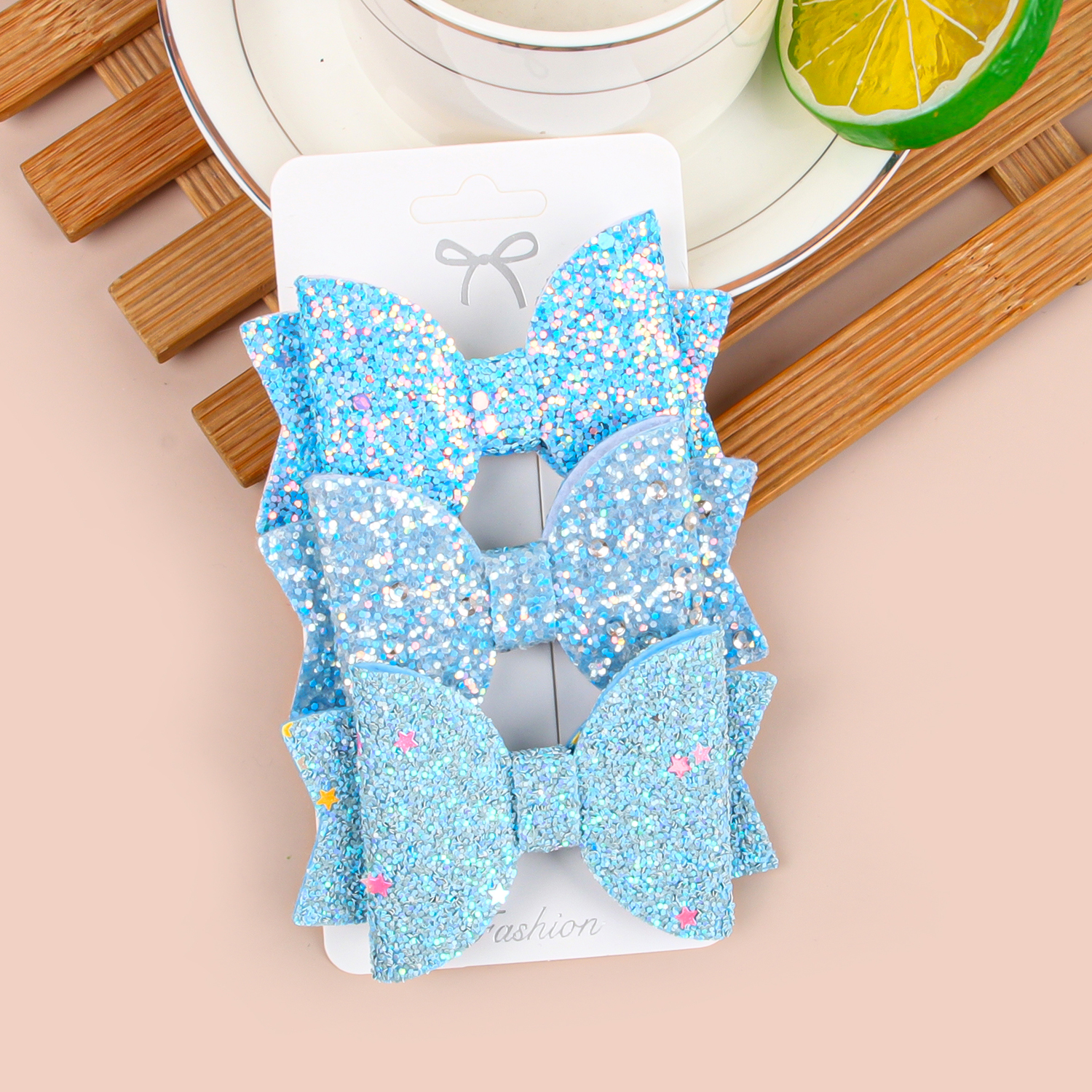 3 uds lazos coloridos para el cabello con Clips lindos 3 ''pelo brillante Bws pasadores de horquilla Clip para el cabello accesorios para el cabello para niños: green