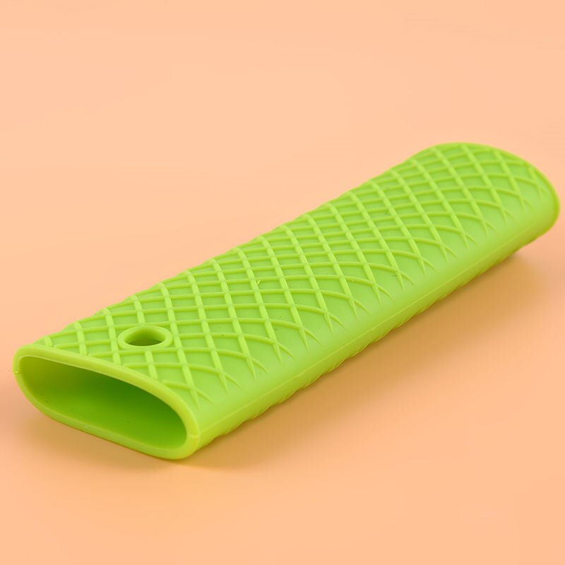 Useful Saucepan Holder Silicone Pot Pan Handle Saucepan Holder Sleeve Slip Cover Grip Kitchen Utensils Cook Accessories: green