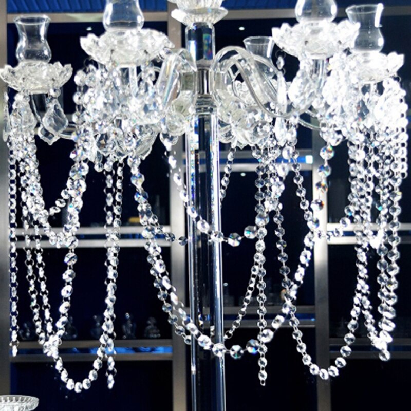 Romantische Crystal Clear Plastic Bead Garland Kroonluchter Opknoping Bruiloft Benodigdheden
