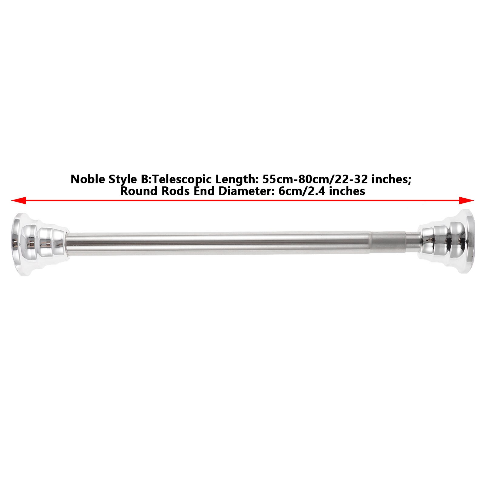 Bathroom Shower Rod Stainless Steel Clothes Hanging Drying Rail Punch-Free Curtain Telescopic Bar Reusable Balcony Expansion Rod: Silver Noble 50mm