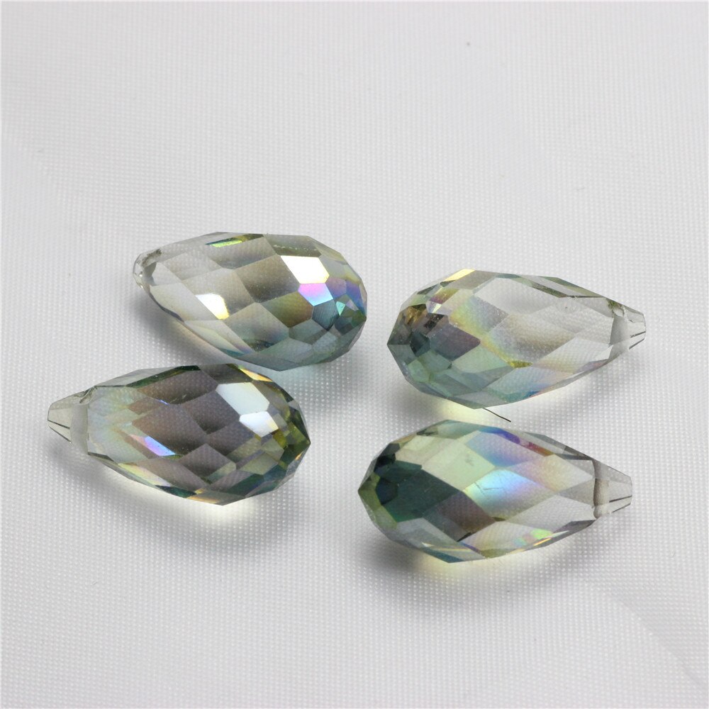 5pcs 12x25mm Charms Crystal Teardrop Bead Faceted Glass Beads Jewelry Womens Accessories Necklace Earring Pendants: light green