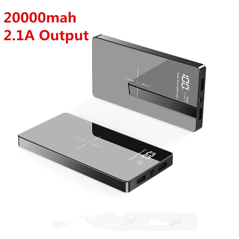 Power Bank 20000mAh Wireless Charger PowerBank External Battery Phone Charger For iPhone Samsung Poverbank 2.1A Fast Charge