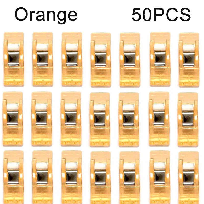 50PCS Multipurpose Sewing Colorful Plastic Craft Crocheting Knitting Safety Assorted Color Binding Clips Paper: DULL