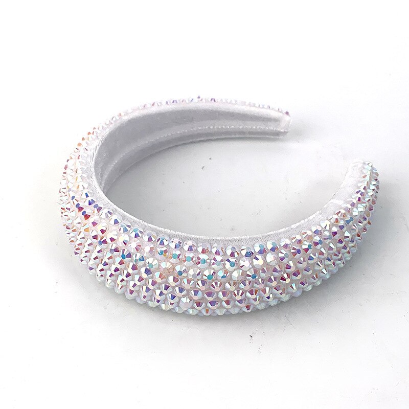 Headwear barroco bandana simulação cheia diamante bandana borda larga strass acessórios para o cabelo: 12 bai