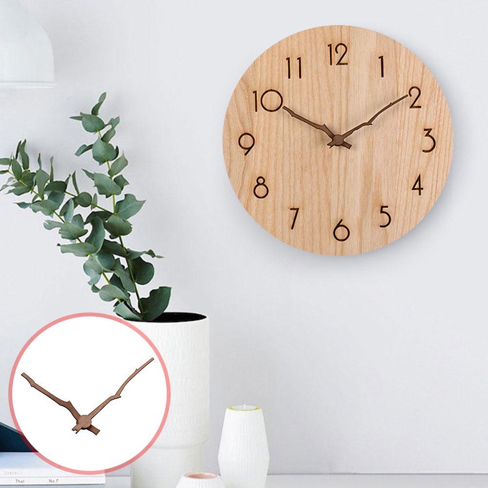 DIY Wall Clock Wooden Hands With SUN Silent Needle Wood Accessories Clock Clock Part Quartz Movement Replace Walnu R3Z2