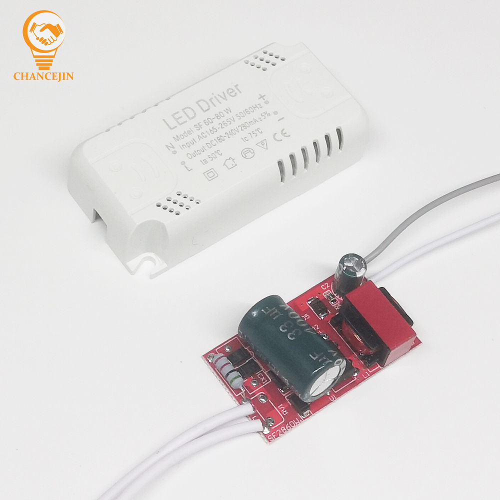 Controlador LED 8-24W 20-36W 36-60W 60-80W para entrada LED de un solo color 165-265V 50/60Hz salida 240mA transformador de iluminación no aislado